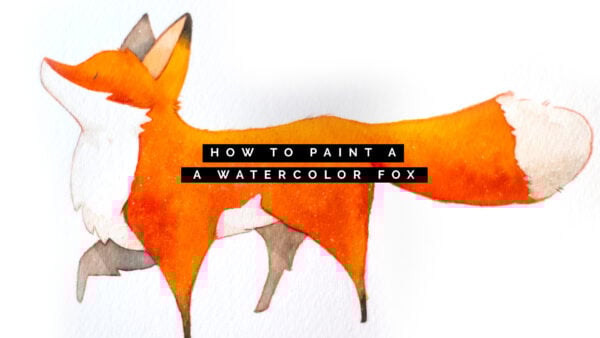 How to Paint a Watercolor Fox + Seasonal Holiday Paper Craft Elements