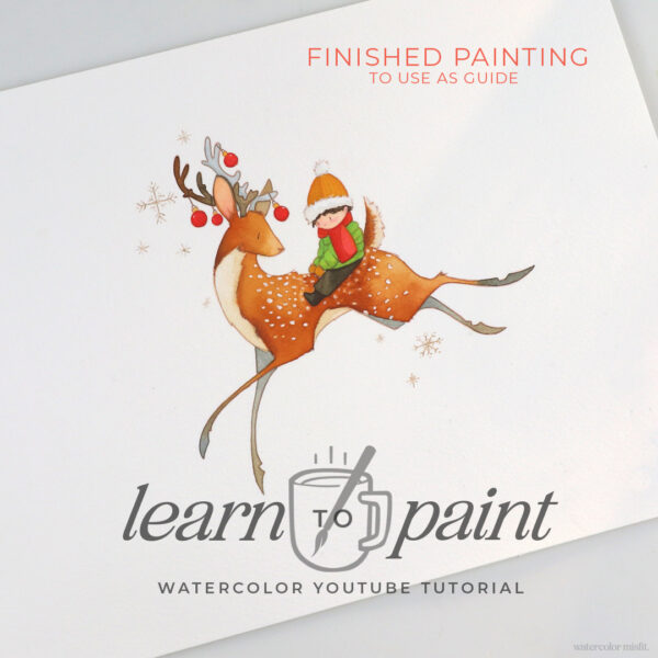 Whimsical Boy and Deer Painting (YouTube Tutorial Template) - Image 3