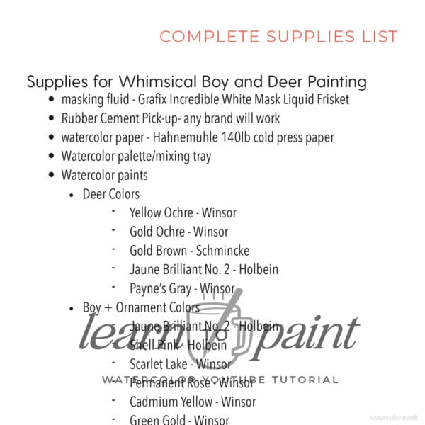 Whimsical Boy and Deer Painting (YouTube Tutorial Template) - Image 4